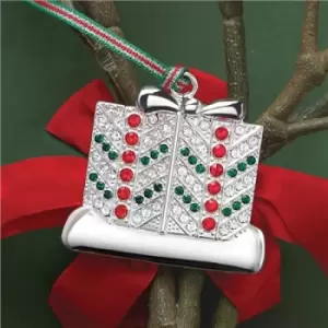 Newbridge Silverware Gift with Coloured Stones Christmas Decoration