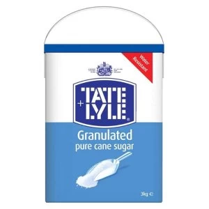 Tate Lyle 3KG White Granulated Pure Cane Sugar 1 x Drum with Handle