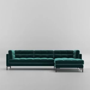 Swoon Landau Velvet Corner Sofa - Right Hand Side - Corner Sofa - King Fisher