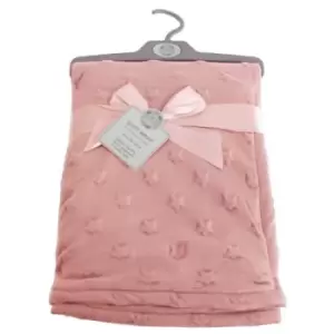 Snuggle Baby Star Embossed Baby Wrap (75 x 100cm) (Pink)