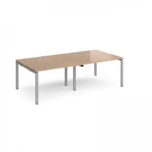 Adapt rectangular boardroom table 2400mm x 1200mm - silver frame and