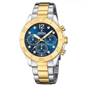 Festina F20604/3 Womens Chronograph Two Tone Steel Bracelet Wristwatch