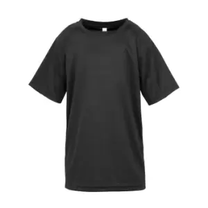 Spiro Chidlrens/Kids Impact Performance Aircool T-Shirt (9-10 Years) (Black)