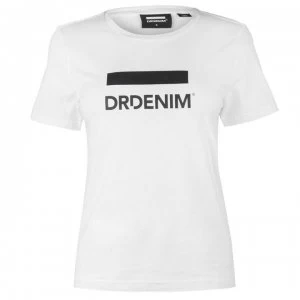 Dr Denim Luna Logo T Shirt - White/Logo