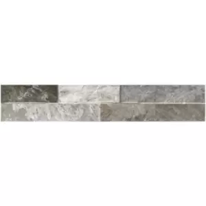 Grey Multi Split Face Wall Tile 8 x 44.25cm - Bata