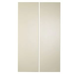 Cooke Lewis Raffello High Gloss Cream Tall corner wall door W625mm Set of 2