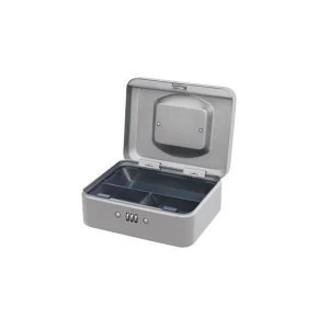 5 Star Facilities Premium Cash Box with Coin Tray Metal Combination Lock W220xD160xH90mm Mercury