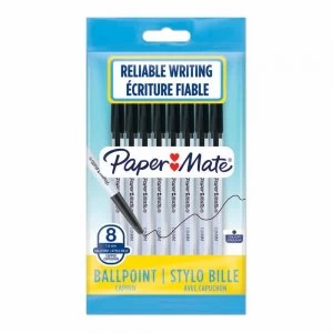 Paper Mate Papermate Ballpoint Black Pen 8 pack