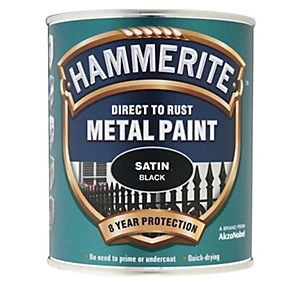 Hammerite Metal Paint - Satin Black 750ml