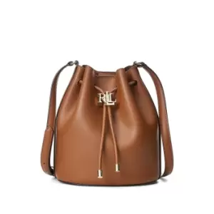 Andie Drawstring Bucket Bag in Leather, Medium