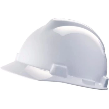 GV111 V-Gard Safety Helmet, Pushkey Sliding Suspension, White - MSA