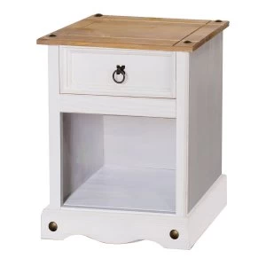 Halea 1-Drawer Bedside Cabinet - White