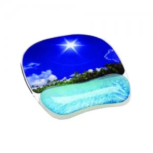 Fellowes Photo Gel Mouse Pad Wrist Support Beach 9202601