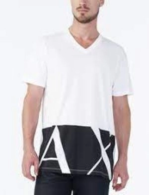 Armani Exchange AX Logo Oversized Print T-Shirt White Size 2XL Men