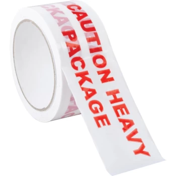 Printed 'Caution Heavy Package' Tape - 50MM X 66M