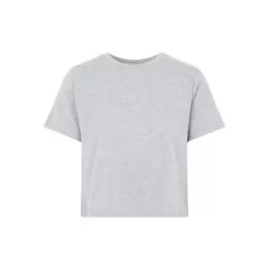 Pieces Crop Cotton T-Shirt - Grey