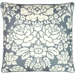Paoletti - Melrose Floral Cushion Slate Blue - Slate Blue