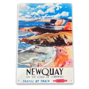 British Railways Retro Advertising Newquay Vintage Metal Sign