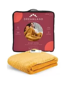 Dreamland Dreamland Hurry Home Deluxe Velvet Warming Herringbone Mustard Throw