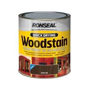 Ronseal Quick Drying Woodstain Satin Dark Oak 750ml