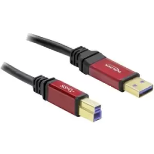 Delock USB cable USB 3.2 1st Gen (USB 3.0 / USB 3.1 1st Gen) USB-A plug, USB-B plug 3m Red, Black gold plated connectors, UL-approved 82758