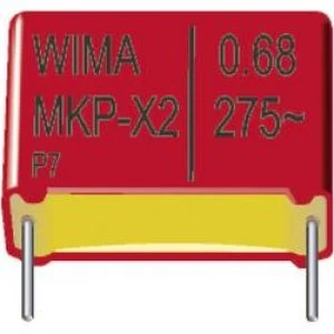 MKP X2 suppression capacitor Radial lead 0.22 uF 275 V AC 20 15mm L x W x H 18 x 8 x 15mm Wima MKX21W32204F00KSSD