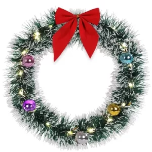 LED Christmas Wreath Red 13in