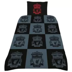 Liverpool FC Duvet Cover Set (Double) (Black/Red/Grey)