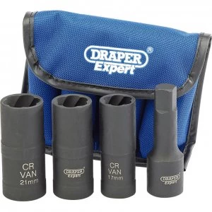 Draper Expert 4 Piece 1/2" Drive Double Ended Wheel Nut Socket Set 1/2"