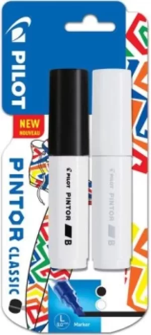 Pilot Pintor Broad Chisel Tip Paint Marker 8mm Black and White Colours