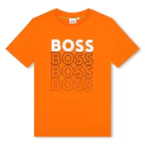 Boss Boss Multi Logo T-Shirt Junior Boys - Orange