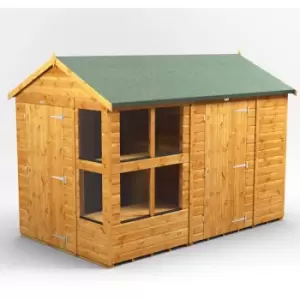10x6 Power Apex Potting Shed Combi Building including 4ft Side Store