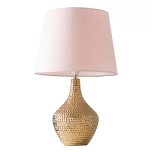Bailey Gold Table Lamp with Large Pink Aspen Shade