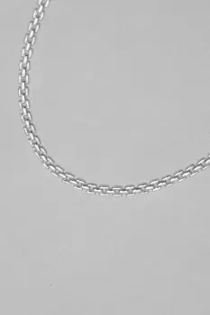 Silver Plated Recycled Gate Chain Necklace - Gift Pouch