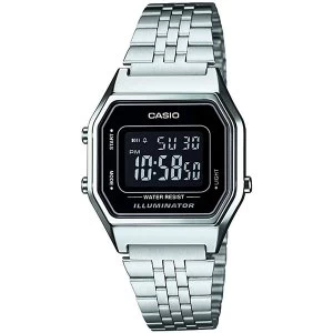 Casio LA680WEA/1B Unisex Chronograph Digital Watch Black Dial Silver