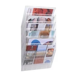 Durable Flexiboxx A4 Literature Holder with 6 Pockets Wall Mountable Landscape