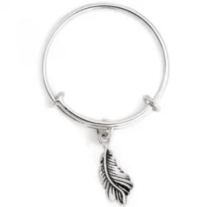 Ladies Chrysalis Silver Plated Spirited Feathers Expandable Ring