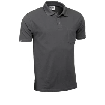 Jcb Workwear - Grey Polo Shirt Trade 3 Button Top Left Chest Pocket XXL D+AK