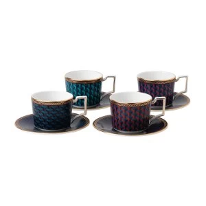 Wedgwood Byzance Accent Cup and Saucer Set of 4