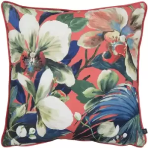 Moorea Floral Cushion Coral / 55 x 55cm / Polyester Filled