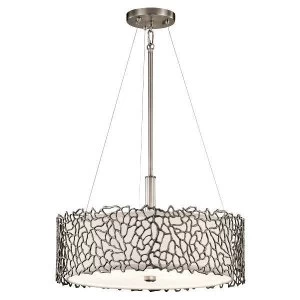 3 Light Ceiling Duo-Mount Pendant Classic Pewter, Silver Coral, E27
