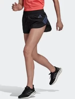 adidas Adizero Running Split Shorts, Black, Size L, Women