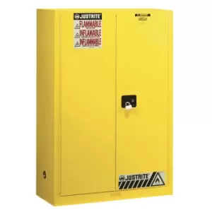 Justrite FM safety cupboards, HxWxD 1651 x 1092 x 457 mm, manual doors, for water hazardous media, yellow
