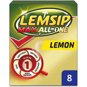 Lemsip All-in-One Hot Drink Lemon Flavour Sachets 8s