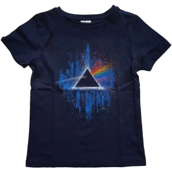 Pink Floyd - Dark Side of The Moon Blue Splatter Kids 9-10 Years T-Shirt - Blue