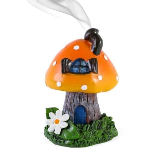 Orange Smoking Toadstool Incense Cone Holder