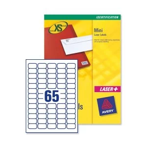 Avery J8651-100 Mini Addressing Inkjet Labels 38.1 x 21.2mm White Pack of 6500 Labels