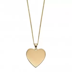9ct Heart Engraveable Disc Necklace GP2237