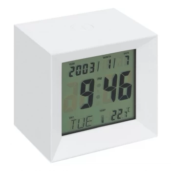 WILLIAM WIDDOP LCD Cube Multifunction Alarm Clock - White