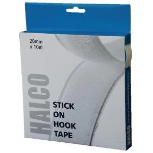 Halco Stick On Hook Roll 20mm x 10m Hook roll with permanent adhesive